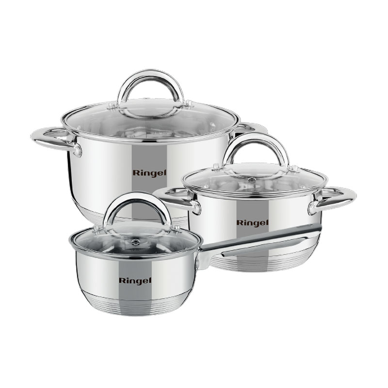 Набір посуду Ringel Leipzig RG-6004 (ківш, 1.15 л + каструля, 1.9 л + каструля, 3.6 л)